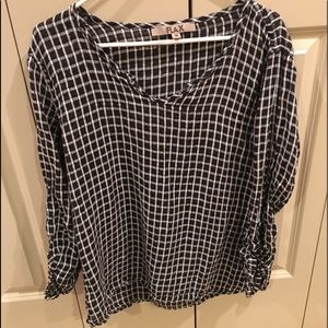 SOLD Flax Engelhart 100% Linen Windowpane tunic